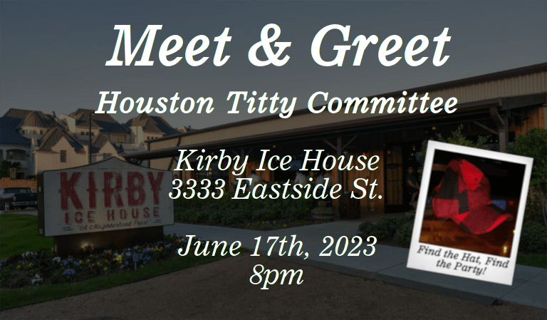 June 17th 2023 Meet and Greet Poster for Houston ANR/ABF Houston Titty Committee