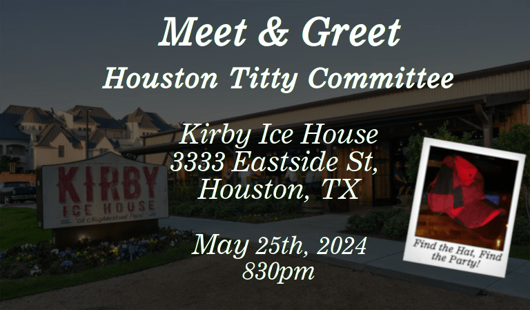 May 25th 2023 Meet and Greet Poster for Houston ANR/ABF Houston Titty Committee